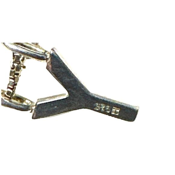 Red Envelope sterling silver diamond initial “Y” necklace 16”-18” new old stock - Picture 6 of 7